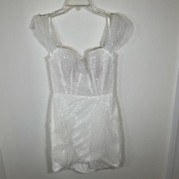 By Watters Gibson Beaded Off the Shoulder Mini Dress - Picture 2 of 4